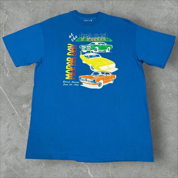 Vintage 1995 Mopar Day at the Park Classic Car Show Single Stitch TShirt - Large - Picture 1 of 8
